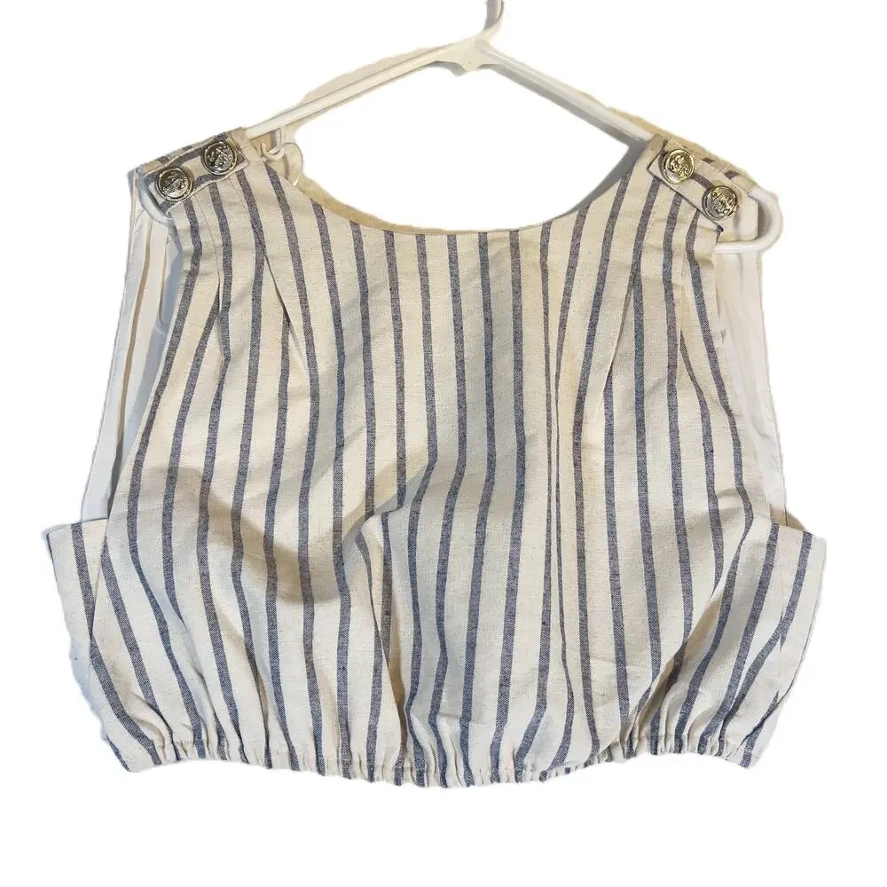 Sugarlips Halter Top Woman M Elastic High Waist Nautical Buttons Resort Wear